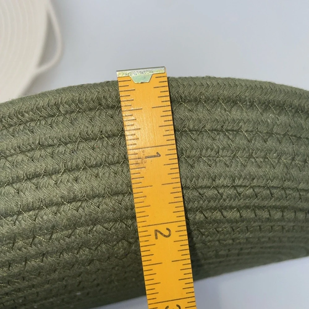 Woven Rope Tray 1 Large Cream 1 Large Green Boho Minimalist 15 Inch Double Hand